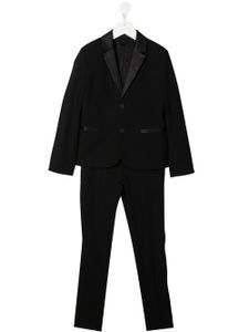 Emporio Armani Kids costume à revers crantés - Noir