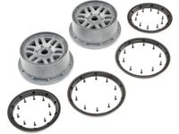 Losi - 1/5 Front/Rear 4.75 Wheel and Beadlock Set 24mm Hex Grey (2): 5ive-T 2.0 (LOS45022)