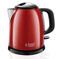 Russell Hobbs Colours Plus+ Flame Red Mini Waterkoker Rood (1L), Snelkookfunctie, Zuinig, RVS/ Hoogglans Afwerking Rood, 2.400 Watt/ 2,4 kW, 24992-70