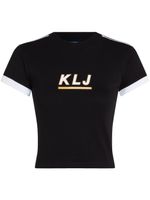 Karl Lagerfeld Jeans t-shirt crop à logo imprimé - Noir - thumbnail