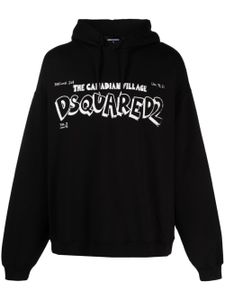 DSQUARED2 hoodie en coton à logo imprimé - Noir