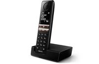 Philips D4701B/34-2 draadloze vaste telefoon, 16 uur gesprekstijd, achtergrondverlichting, HQ-geluid, handsfree, beller-ID, Agenda 50 namen en nummer, zwart (compatibel: ES, IT, FR)