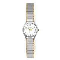 Prisma P.1152 Horloge rekband staal zilver- en goudkleurig-wit 21 mm - thumbnail