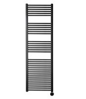 Sanicare elektrische design radiator 60x172cm zwart met thermostaat rechts chroom