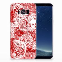 Silicone Back Case Samsung Galaxy S8 Plus Angel Skull Rood