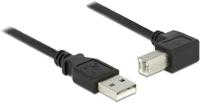 DeLock Kabel USB 2.0 A stekker > USB 2.0 B stekker 90 G schuin beneden 0,5 m zwart