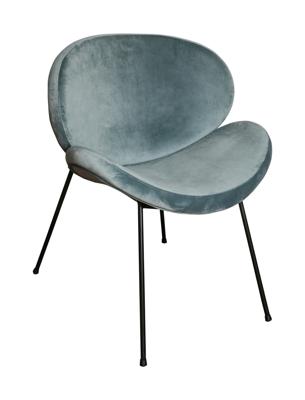 PTMD Eetkamerstoel 'Janne' Velvet, kleur Petrol