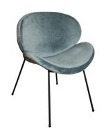 PTMD Eetkamerstoel 'Janne' Velvet, kleur Petrol