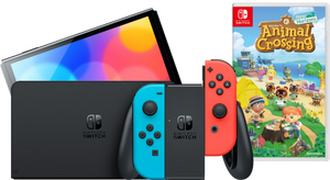 Nintendo Switch OLED Rood/Blauw + Animal Crossing New Horizons