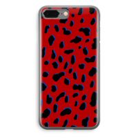 Red Leopard: iPhone 8 Plus Transparant Hoesje - thumbnail