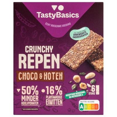 TastyBasics Crunchy Choco & Noten Repen (6 stuks)