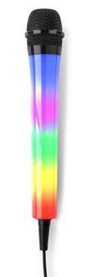 Fenton KMD55B karaoke microfoon met gekleurde LED's - Zwart Fenton KMD55B karaoke microfoon met gekleurde LED's - Zwart