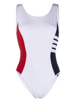 Thom Browne 4-Bar colour-block swimsuit - Blanc