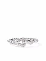 David Yurman bague Petite Buckle en or blanc 18ct ornée de diamants - Argent - thumbnail