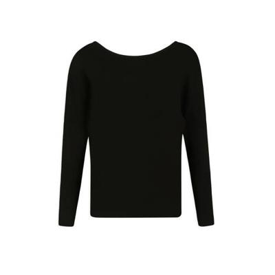 Morgan trui met lage achterkant met sierstenen zwart Morgan trui met lage achterkant met sierstenen zwart