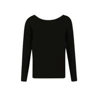 Morgan trui met lage achterkant met sierstenen zwart