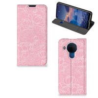 Nokia 5.4 Smart Cover White Flowers - thumbnail