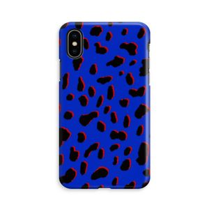 Blue Leopard: iPhone Xs Volledig Geprint Hoesje