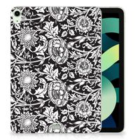 iPad Air (2020/2022) 10.9 inch Siliconen Hoesje Black Flowers