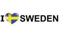 I Love Sweden vlag sticker 19.6 cm