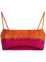 ETRO bralette en maille torsadée à logo brodé - Orange