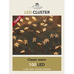 Cluster draadverlichting - sterren - warm wit - 100 led lampjes - 120 cm