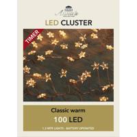 Cluster draadverlichting - sterren - warm wit - 100 led lampjes - 120 cm - thumbnail