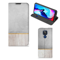 Motorola Moto G9 Play Book Wallet Case Wood Concrete