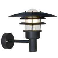 Nordlux zwart 'Lonstrup 32' buitenlamp zwart E27 fitting voordeur verlichting - thumbnail