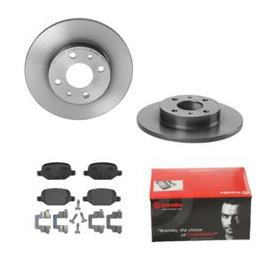 Remmenset, remschijf BREMBO, Remschijftype: Massief, Inbouwplaats: Achteras: , u.a. für Abarth, Fiat, Lancia