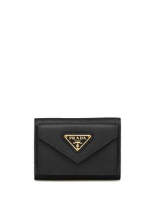 Prada petit portefeuille en cuir Saffiano - Noir