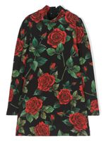 Dolce & Gabbana Kids robe en coton à fleurs - Noir