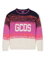 Gcds Kids pull en coton à logo intarsia - Rose