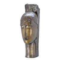 MODERNISTISCHE BRONZEN SCULPTUUR VAN EEN HOOFD - thumbnail