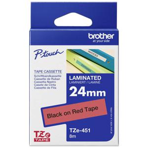 Labeltape Brother TZe, TZ TZe-451 Tapekleur: Rood Tekstkleur:Zwart 24 mm 8 m