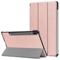 Tri-Fold Series Samsung Galaxy Tab S7 FE Smart Folio Case - Rose Gold - thumbnail