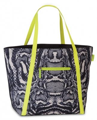 Fabrizio strandtas 30 liter slangenprint grijs Fabrizio strandtas 30 liter slangenprint grijs