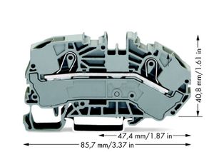 WAGO 2016-7601 Doorgangsklem 12 mm Spanveer Grijs 20 stuk(s)