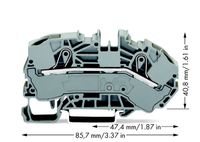 WAGO 2016-7601 Doorgangsklem 12 mm Spanveer Grijs 20 stuk(s) - thumbnail