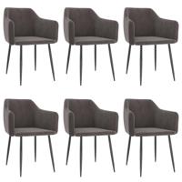 vidaXL Eetkamerstoelen 6 st fluweel lichtgrijs