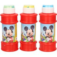 4x Disney Mickey Mouse bellenblaas flesjes met bal spelletje in dop 175 ml voor kinderen