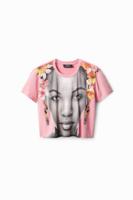 Arty T-shirt met kralen - RED - L