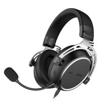 HATOR Hypergang 3 gaming headset, Hi-Res audio, 53 mm driver, afneembare microfoon, 3,5 mm, ruisisolatie, geheugenschuim, pc, PS5, Xbox, schakelaar, zwart