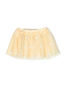 Stella McCartney Kids jupe en tulle à fleurs brodées - Jaune