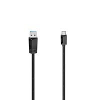 Hama USB-C mannelijke kabel – USB-A 3.2 Gen1 (data/snellaadkabel, 5 Gbit/s, 0,25 m, voor pc, Macbook, tablet, smartphone, powerpack, luidspreker, gamecontroller) zwart