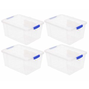 10x Opslagbakjes/organizers met deksel 4 liter 25 cm transparant