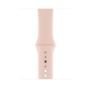 Refurbished Apple Watch Series 5 Aluminum 44mm Rosegoud met Pink Sportband Licht gebruikt