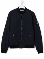 Stone Island Junior veste bomber à patch logo - Bleu - thumbnail