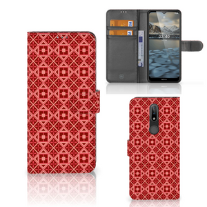 Nokia 2.4 Telefoon Hoesje Batik Rood