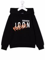 DSQUARED2 KIDS hoodie à logo imprimé - Noir